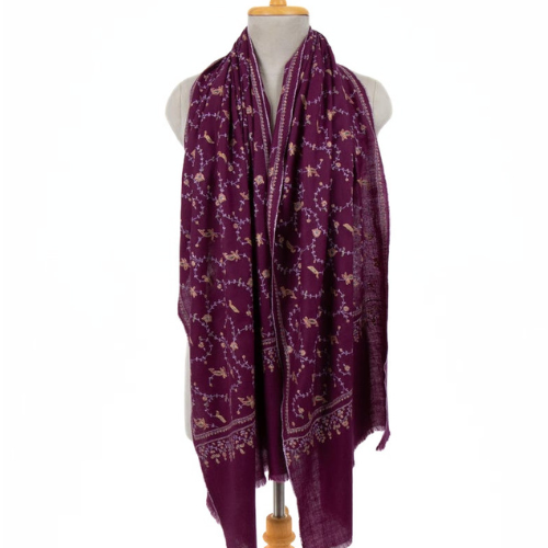 Zova Stuff Plum Purple Floral Print Fashion Scarf