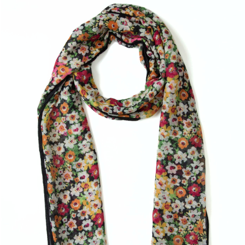Zova Stuff Multicolor Floral Print Lightweight Fashion Scarf